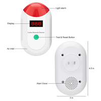 Detector de CO, Sensor de Monóxido de Carbono, Monitor Independiente Profesional con Detección de Sonido y Luz Intermitente, Indicador de Nivel de Seguridad para Hoteles y Apartamentos