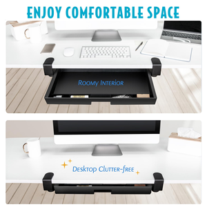 Adjustable C-Clamp Mount <b>Large</b> Under <b>Desk</b> Slide-Out Storage Drawer Pull-Out Organizer with Smooth Sliding Rail <b>Desk</b> Tray Laptop - Product Image 2