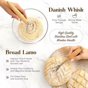 Home and Kitchen Baking <b>Tools</b> Set Dough Cutting Banneton Bread Proofing Basket Fermentation - Product Image 4