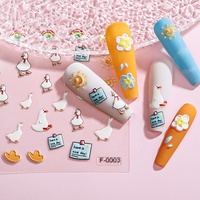 Autocollants pour ongles 5D Noël Printemps Été Plantes Fleurs Feuilles vertes Animaux adorables Fruits Image Décoration d'art d'ongles