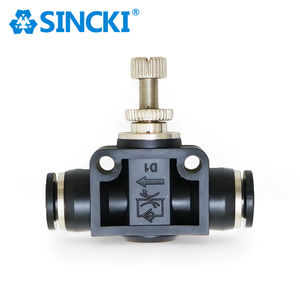 Регулятор расхода воздуха серии LSA, черный, пневматический, для шлангов, с быстроразъемным соединением, фитинг для воздуха - Product Image 4