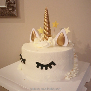 Belle licorne gâteau Topper cils fête gâteau décoration gâteau Toppers joyeux <span class=keywords><strong>anniversaire</strong></span> mariage bébé douche fête fournitures - Product Image 2