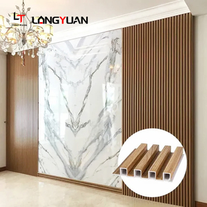 Moderno impermeable ignífugo <span class=keywords><strong>interior</strong></span> PVC estriado Panel de pared tablero <span class=keywords><strong>Interior</strong></span> madera plástico compuesto WPC pared techo Panel revestimiento - Product Image 2