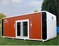 Toilettes publiques mobiles écologiques en métal de luxe pour hommes et femmes, à poser au sol, pour les parcs et les zones touristiques