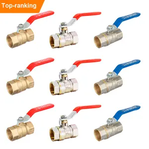 OEM Ball Valve Manufacturer Full Port 1/4'' To 2'' Red Blue Long Handle Thread Thicken Water Valve 1/2 Inch Brass Valve