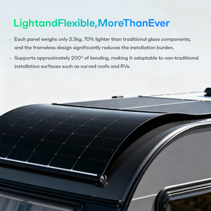 แผงโซลาร์เซลล์ซันพูรา โมโนคริสตัลไลน์ ซิลิคอน แบบยืดหยุ่น น้ำหนักเบา 200w*4 กำลังไฟ 200 วัตต์ สำหรับติดตั้งบนหลังคาหรือระเบียง - Product Image 6