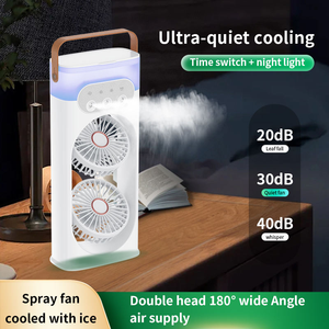 Ventilatore da Esterno 2026 di Tendenza, Alimentato Tramite USB, Ricaricabile, a Doppia Testa, Tre Velocità, <span class=keywords><strong>con</strong></span> <span class=keywords><strong>Telecomando</strong></span>, Oscillante, Umidificante e Nebulizzatore di Ghiaccio - Product Image 5