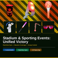 Gobelets LED synchronisés DMX 512, articles lumineux personnalisables avec logo, souvenirs de fête pour événements sportifs 2026, idéaux pour les fans de football et les stades.
