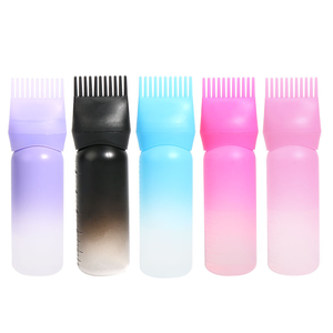 Pasokan grosir 170ml botol pembersih kering rambut Salon dengan sisir plastik pewarna minyak rambut botol Remas dengan aplikator sikat - Product Image 6