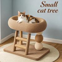 Tour pour chat ovale tressée de luxe, au design créatif et attrayant, avec lit de observation, perchoir d'intérieur pour chats adultes et chatons, pour l'escalade