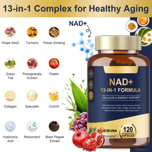 Cápsulas NAD Plus 120 NAD+ 13 en 1, Fuente TK, Artículo Popular Transfronterizo de Amazon, Venta Directa de Fábrica para Antienvejecimiento y Antioxidantes - Product Image 3