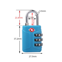 TSA333 Serrure à code à 3 chiffres en plastique ABS pour bagages, sac à dos, tiroir, voyage à l'étranger
