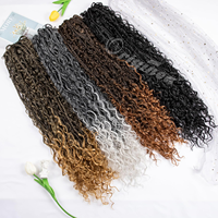 Queue de cheval synthétique Originea pré-collée, bouclée en profondeur, style afro, avec cordon de serrage et filet élastique, résistante à la chaleur, pour femme, usage quotidien
