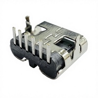 Conector USB de Alta Calidad Tipo-C Hembra de 6 Pines en Ángulo Recto, Carcasa de Acero Inoxidable, Carga Rápida 5V 3A, Marca JLC, PCB