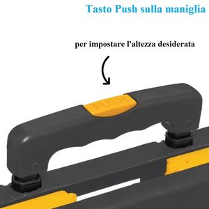 Chariot de courses pliable jaune et noir en plastique 47x38x98 cm, capacité 35 kg, chariot de camping - Product Image 3