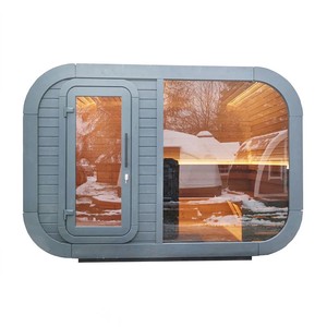 Sauna Cuadrada para 6 Personas, Diseño Moderno, Madera Sólida Ecológica, Vaporizador Exterior, Puerta de Vidrio Templado de 8 mm, Estufa Harvia Suspendida - Product Image 2