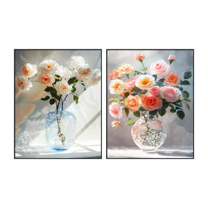 Impresión Digital en Lienzo con Marco de Aluminio de Tamaño Personalizado, Arte Floral de Rosas, Venta Directa de Fábrica, Pintura Decorativa para Hogar y Hotel - Product Image 6