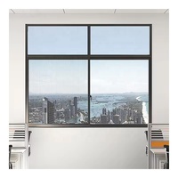 Fenêtre coulissante personnalisée à double vitrage, à isolation thermique et à faible niveau sonore, avec cadre en alliage d'aluminium noir pour villa et appartement
