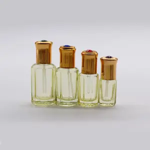 Botol Oktagonal Minyak Parfum Kaca Attar 3Ml 6Ml 9Ml 12Ml Kustom dengan Roll On/Stick untuk Oud Oil