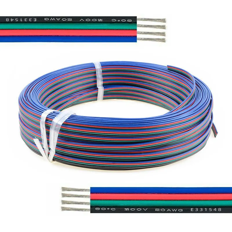 Cable de extensión eléctrico Led, conector 1007 de 4 pines 20AWG para 5050 WS2812 RGBW RGB CCT LED Stirp