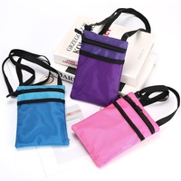 Tas Selempang Dada Beckon Custom Polyester dengan Logo, Dompet, Penutup Paspor RFID, Tempat Ponsel, Tas Leher untuk Perjalanan