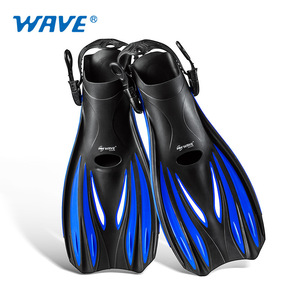 Palmes de natation WAVE à talon ouvert, palmes de plongée en PVC, rigidité moyenne, pour entraînement de natation adulte - Product Image 4