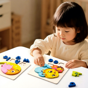 Jeu de puzzle 3D éducatif précoce sur le thème des animaux et du trafic, jouet créatif en bois pour enfants, puzzles colorés à assortir, jouets de société pour enfants - Product Image 3