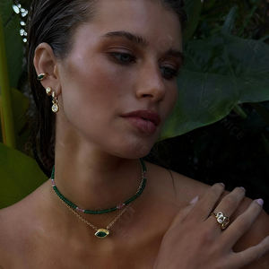 महिलाओं के लिए सोने की आंख मार्क्विज पेलेंट डायमंड हार का हार - Product Image 3