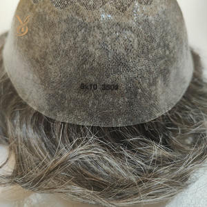 شعر مستعار رجالي 8×10 من الشعر الهندي الريمي مربوط يدويًا على قاعدة دانتيل سويسري بلون 1B موجات طبيعية شعر بكر بسعر الجملة - Product Image 5