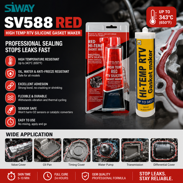 Free Sample High Temperature RTV Silicone Gasket Maker Manufacturer 85g Red Black Grey Engine Sealant Adhesive for Automotive