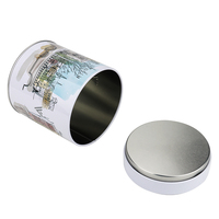 Boîte en fer blanc alimentaire ronde à surface brillante imprimée offset, idéale pour biscuits et chocolats – Offre Spéciale Noël