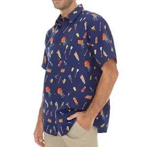 Fabrika doğrudan satış Streetwear tatil popüler sürdürülebilir korkak pamuk Aloha gömlek hawaii