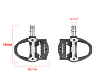 Pédales de vélo de route légères 275g avec axe en chromoly à roulement étanche, pédales clipsables en nylon à levier haut et système de blocage automatique