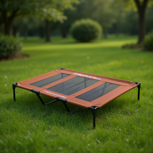 Lit surélevé pour animaux de compagnie XL en tissu Oxford respirant pour chiens, extérieur, toutes saisons, amovible, lavable, rectangulaire - Product Image 2