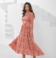 Robe plissée à volants 3D motif feuille pour femme, élégante, coupe trapèze, livraison rapide, par excellence en matière de mode