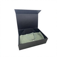 Boîte en carton pliable magnétique avec logo personnalisé, emballage cadeau magnétique noir