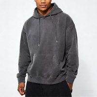 Nouveau sweat à capuche oversize pour homme en coton délavé style vintage avec poche kangourou, streetwear décontracté, vente en gros