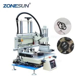 ZONESUN Desktop Plastic Bottle T-shirt Flat Bed Automatic Silk Price Of Screen Printing Machines