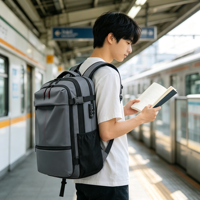 Ransel Vakum Anti Maling 60L yang Dapat Diperluas, Tahan Air, dengan Pompa dan USB