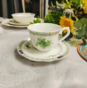 Best-selling European Classic Green Flower Ceramic Plates and <b>Dinnerware</b> Set - Product Image 4