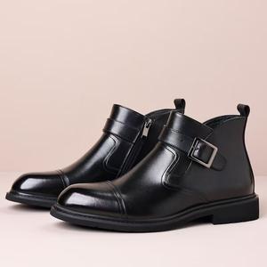 Men's Genuine Leather casual <b>shoes</b> Breathable <b>Height</b> <b>Increasing</b> Soft Anti-Slippery Waterproof Rubber Outsole for Autumn/Winter - Product Image 4