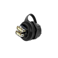 Conector USB2.0 Industrial de Montaje en Panel Lshitech M25.2mm IP67, Resistente a Altas Temperaturas, Polvo y Agua