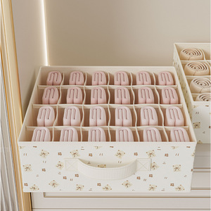 Clothing Organizer Rectangle <b>Foldable</b> Stackable With Compartments For Socks Bra Underwear Drawer Style Storage <b>Box</b> - Product Image 3