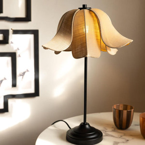 Lampe de table en tissu à pétales simples, ampoule LED E27, commande par interrupteur, pour la maison, la chambre, le restaurant, l'hôtel, la villa, décoration - Product Image 3