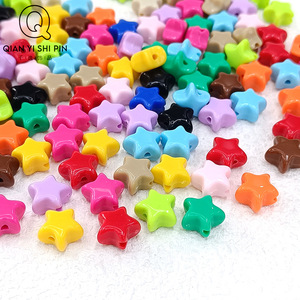 11mm 아크릴 다섯개 별 빛나는 천공 구슬 느슨한 구슬 꼬기 어린이 머리 구슬 - Product Image 1