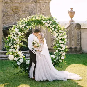 Matrimonio ad arco rotondo sfondo matrimonio sfondo Gazebo arco per la vendita sfondo rotondo Stand cornice cerchio telaio ad arco