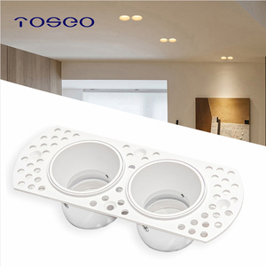 TOSEO Kundenspezifische LED-Leuchte Moderne Einstellbare Rahmenlose Doppel-Kopf-Aluminium-Spotlights und Downlights in Weiß - Product Image 1