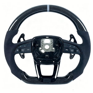 Accessoire de voiture personnalisé, volant adapté aux modèles <span class=keywords><strong>Audi</strong></span> A6, A7, A8, S6, S7, S8, C8 de 2018 à <span class=keywords><strong>2023</strong></span>. - Product Image 1