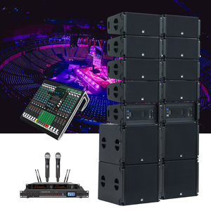 Système de haut-parleurs audio actifs complet avec aimants néodyme, double haut-parleur Line Array de <span class=keywords><strong>10</strong></span> pouces et subwoofer de 18 pouces pour église - Product Image 1