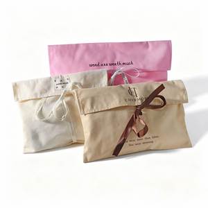 Sac enveloppe en toile de coton biologique durable et écologique avec logo personnalisé brodé, avec pochette anti-poussière pour bijoux et promotion de cadeaux - Product Image 4